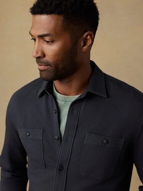 Faherty Seasons Knit Shirt Orig. $148 charcoal